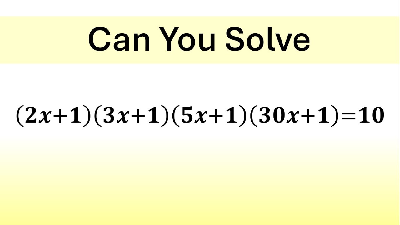 An Amazing Algebraic Equation | Only 5% Can Solve This