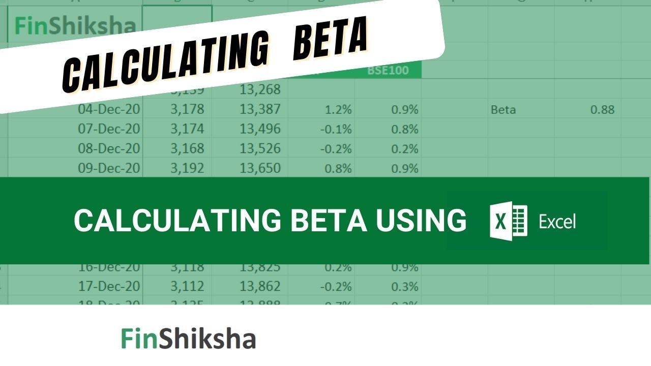 How to Calculate Beta of a stock in Excel