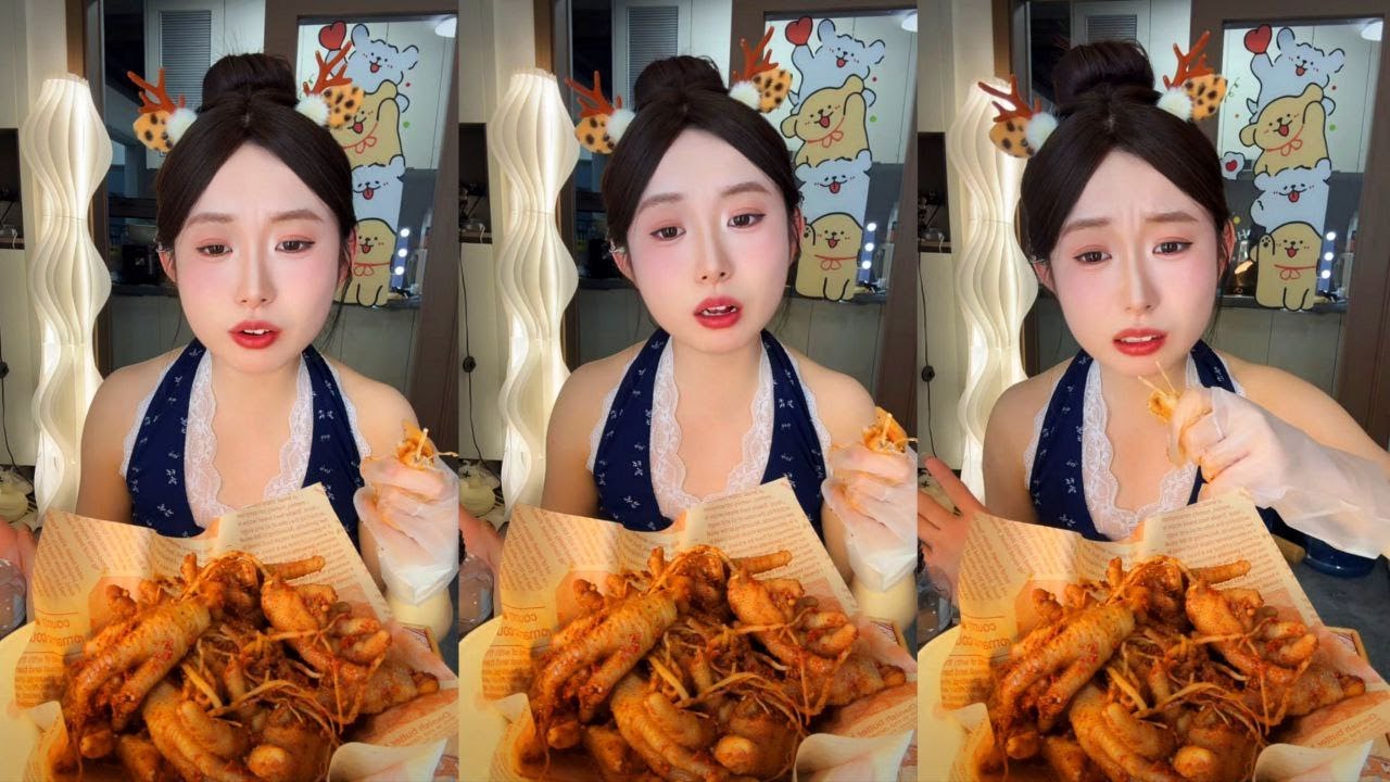 ASMR Eating Sounds 🌶️🔥 EXTREME SPICY CHICKEN FEET MUKBANG