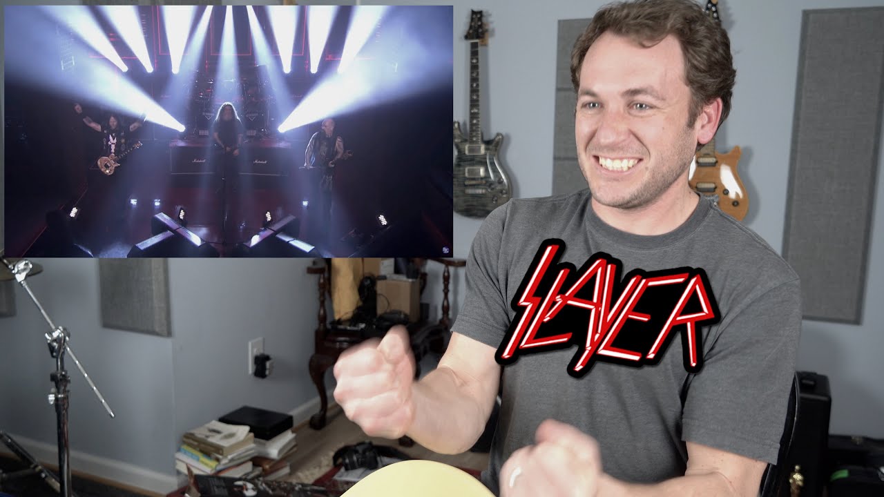Реакция учителя игры на гитаре: SLAYER «Raining Blood» | Концерт Джимми Фэллона | 4K