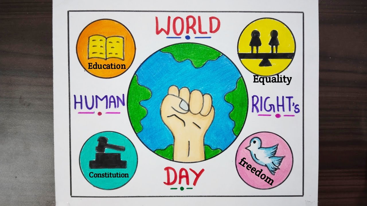 World Human rights Day Drawing / Human Rights Day Poster / International Human Rights Day Drawing