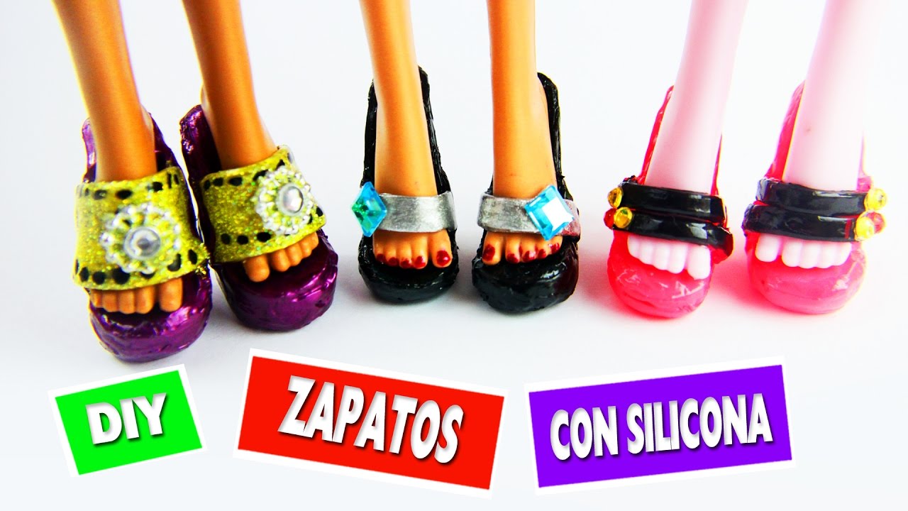CÓMO HACER  ZAPATOS PARA MUÑECAS  MONSTER HIGH-  Con silicona caliente - manualidades para muñecas