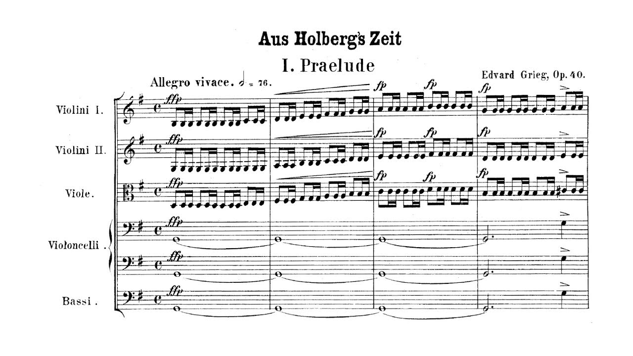 Grieg - Holberg Suite (Complete Score)