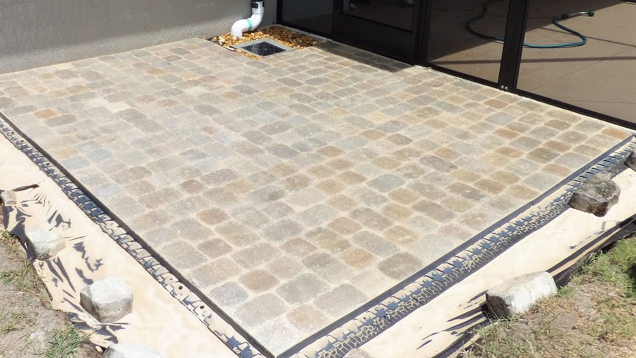 Block patio using Brock paver base