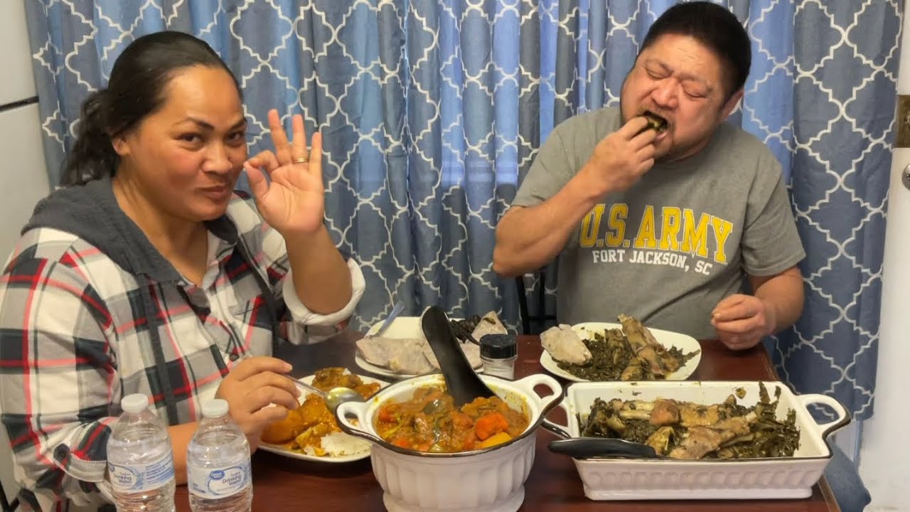 OXTAIL STEW & LAMB WITH TARO LEAVES