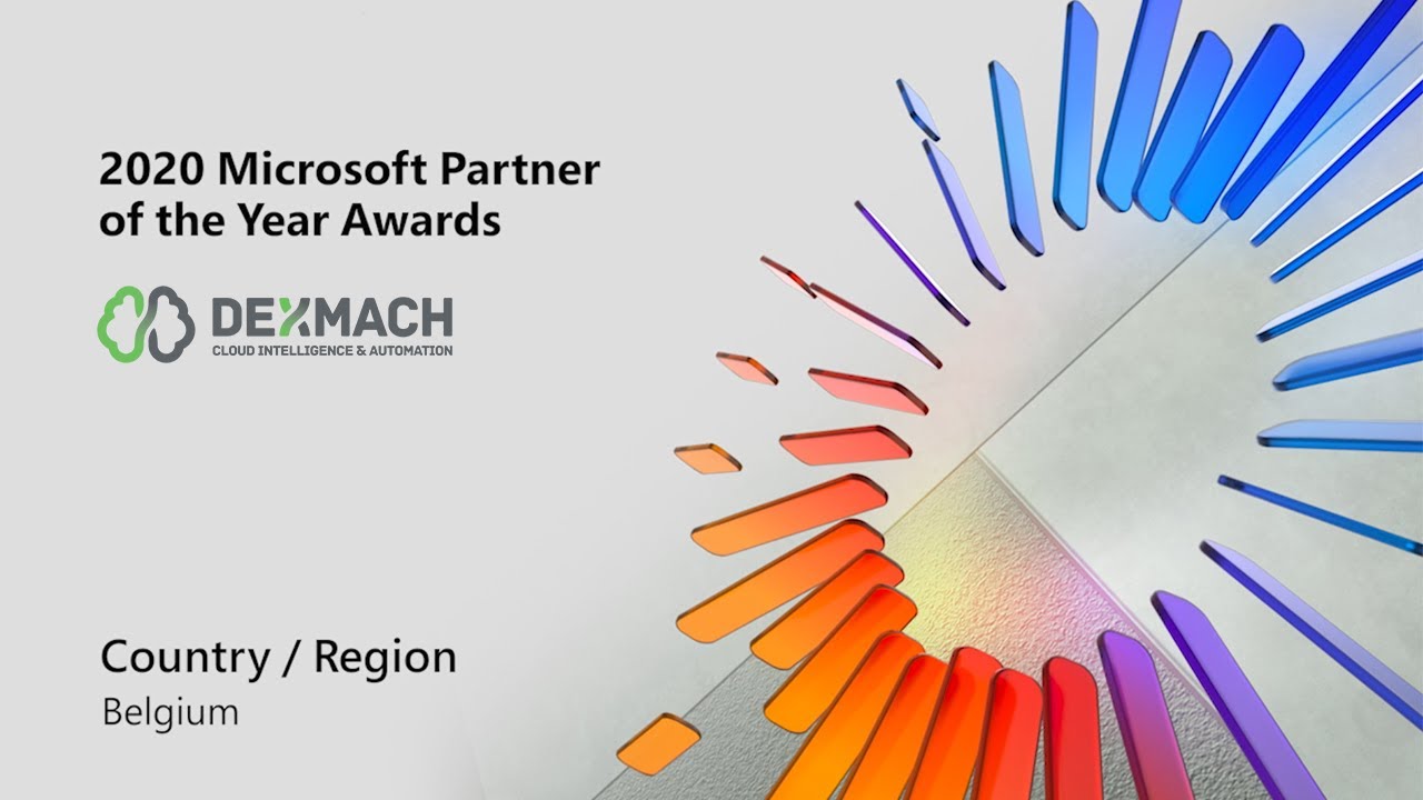 DexMach Winner 2020 Microsoft Partner of the Year Award Belgium