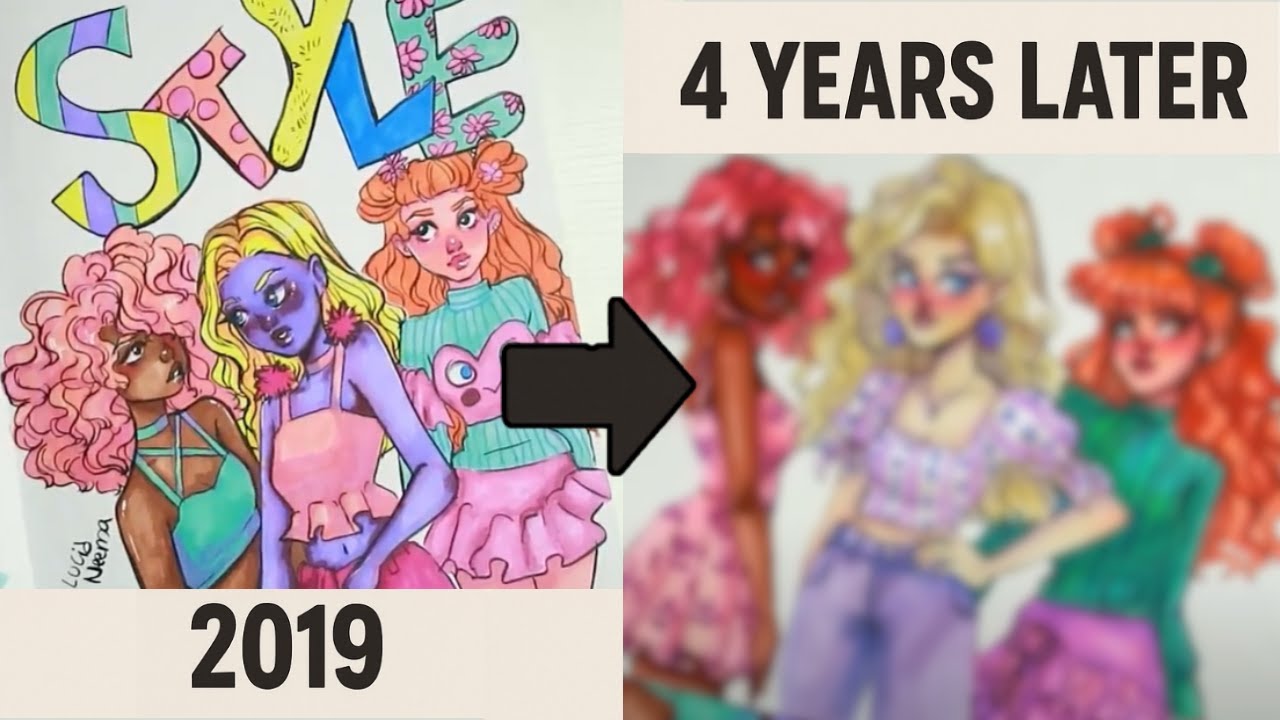 REDRAWING MY OLD ARTWORK FROM 2019 | 4 YEARS LATER