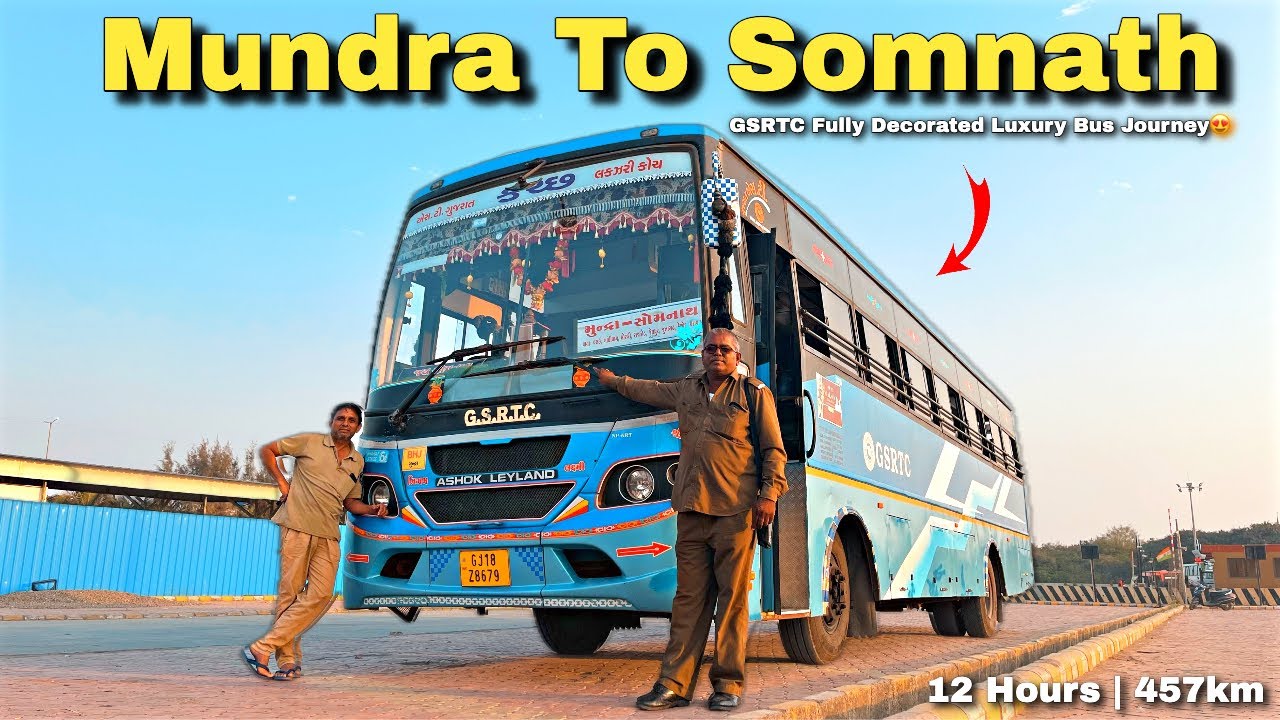 GSRTC Fully Decorated Luxury Bus Journey😍 Mundra to Somnath | Gujarat Govt Bus Decoration Series EP7