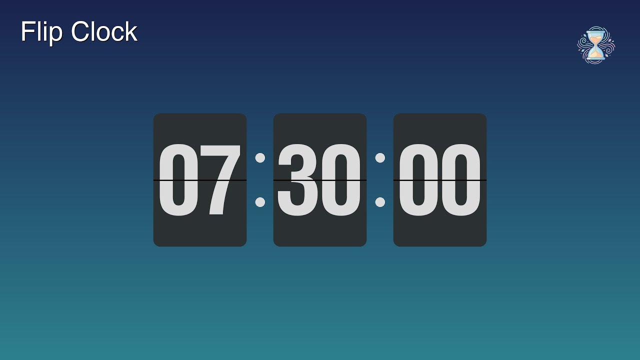 7 Hour 30 Minute Timer ⏱️ Ocean Twilight Flip Clock | Full sleep Timer - ChronoFlow