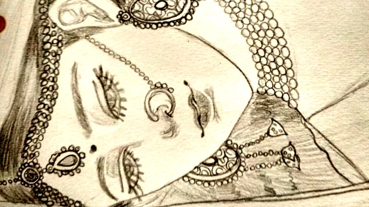 #pencilsketch #bridalface Drawing of a Bridal Face | Bride 👰 Face Pencil Sketch