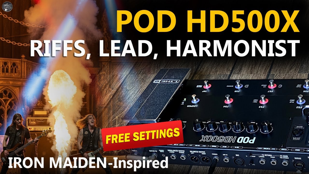 POD HD500X Maiden-Inspired RIFFS, LEAD, HARMONIST FREE Settings: TUTORIAL