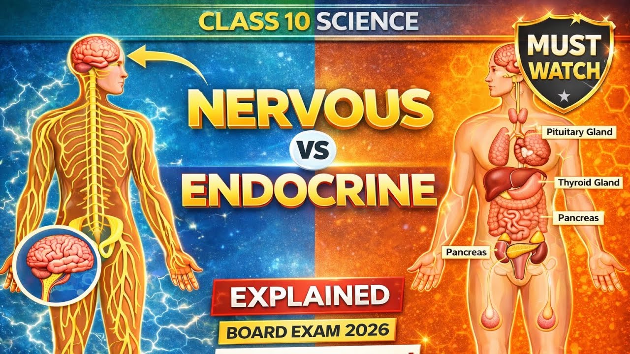 Class 10 Nervous vs Endocrine System 🔥 5 Marks Question | Full Explanation