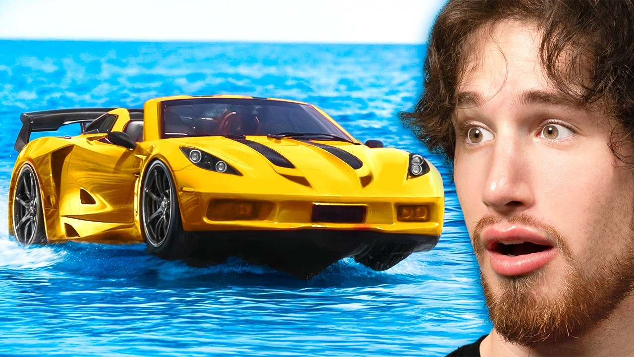Car Drives On Water !