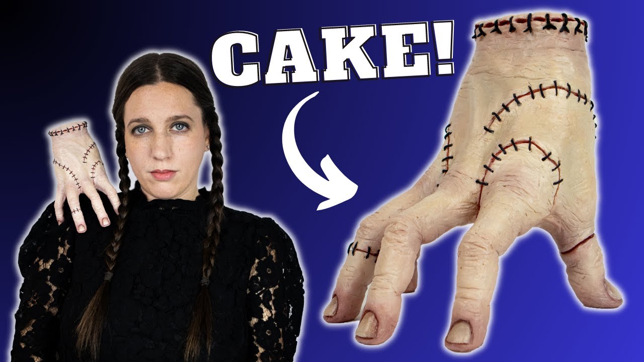 I sculpted THING as a cake! - From Wednesday and The Addams Family