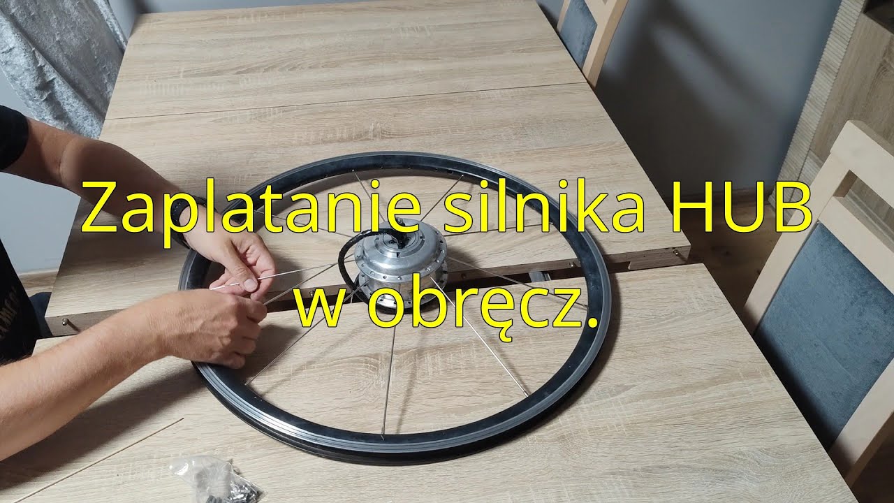 Zaplatanie silnika HUB w obręcz - koło do roweru elektrycznego.