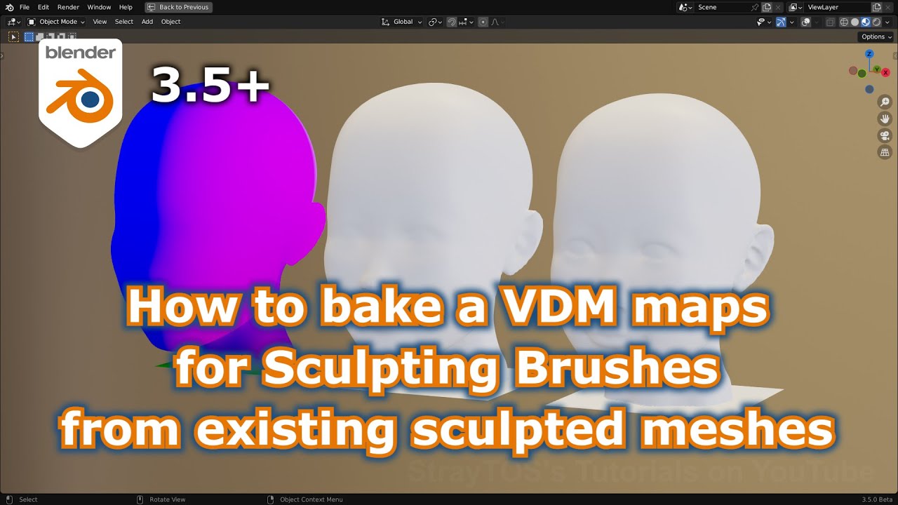 [Blender 3.5] How to bake a VDM maps for Sculpting Brushes from existing sculpted meshes