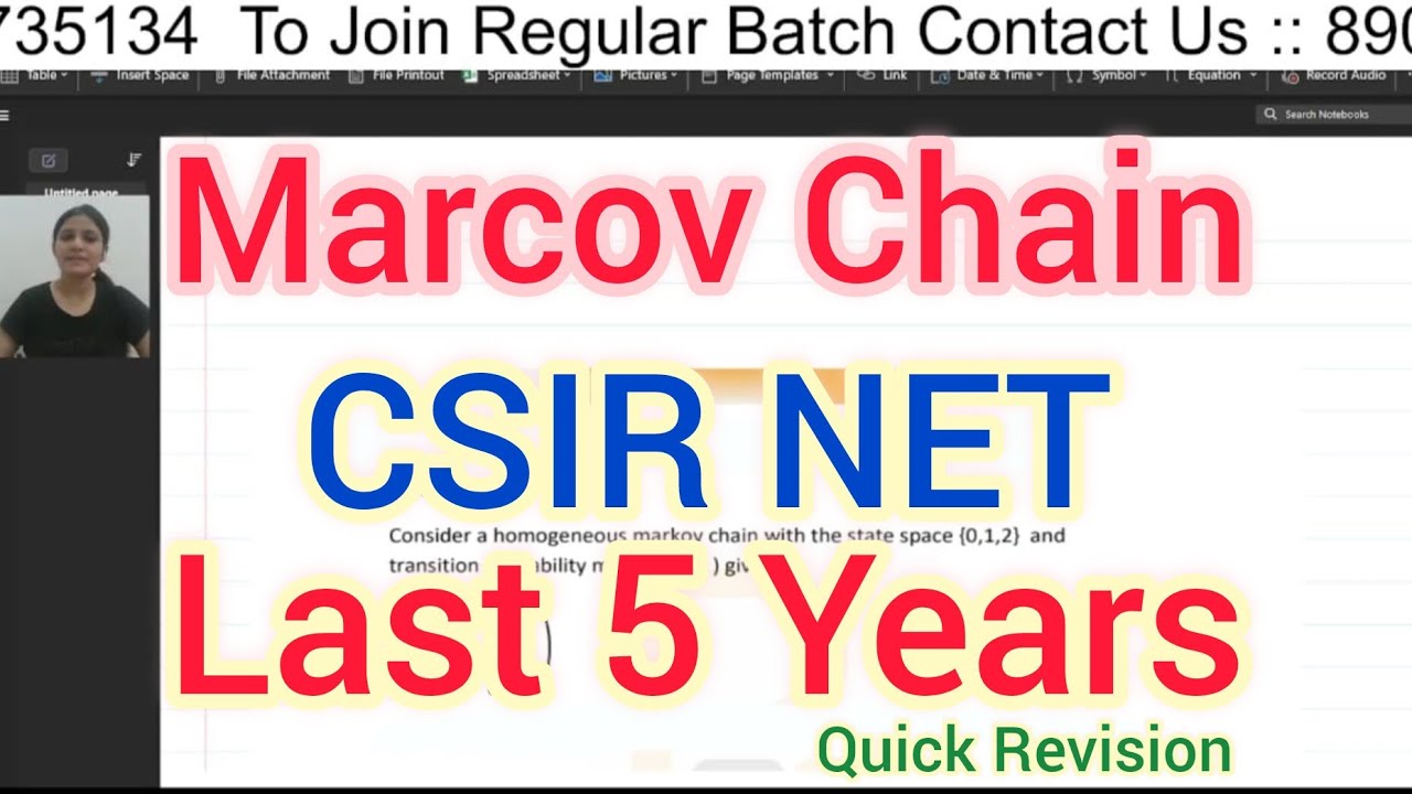 Marcov Chain Last Five Year CSIR NET Mathematics Exam Quick Revision | Marcov Chain Solution by PMA
