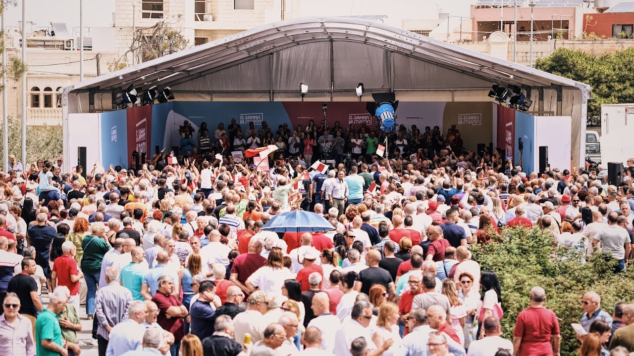 Mass Rally b’diskors tal-Prim Ministru u Mexxej tal-Partit Laburista, Robert Abela fiż-Żejtun