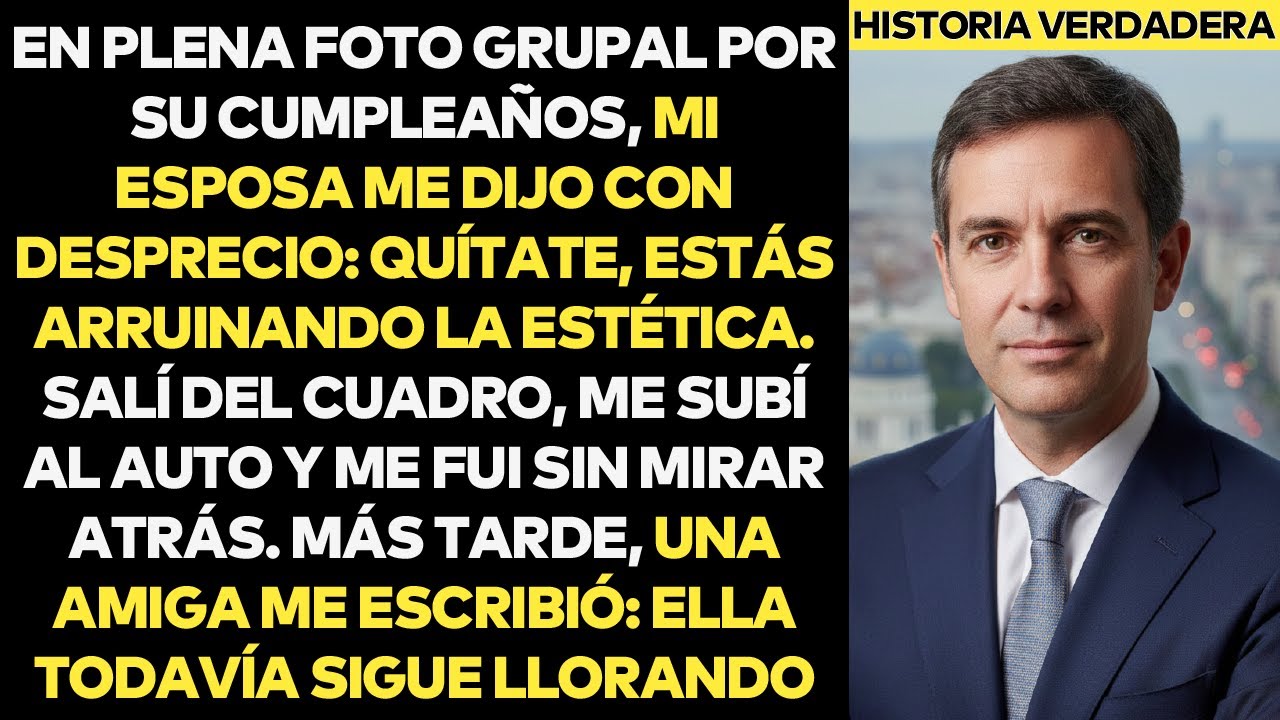 En Mitad De La Foto Grupal, Mi Esposa Gritó: Quítate, Estás Arruinando La Imagen