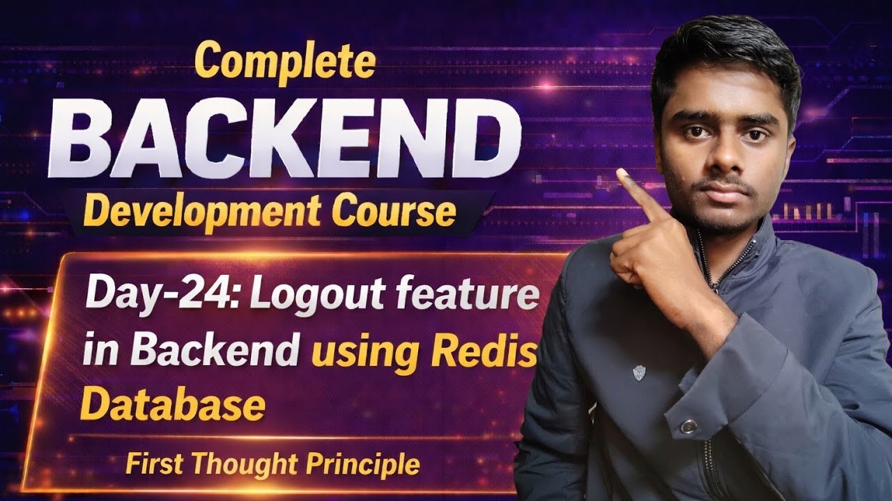 Day-24: Logout feature in Backend using Redis Database| complete backend development course| Day-24
