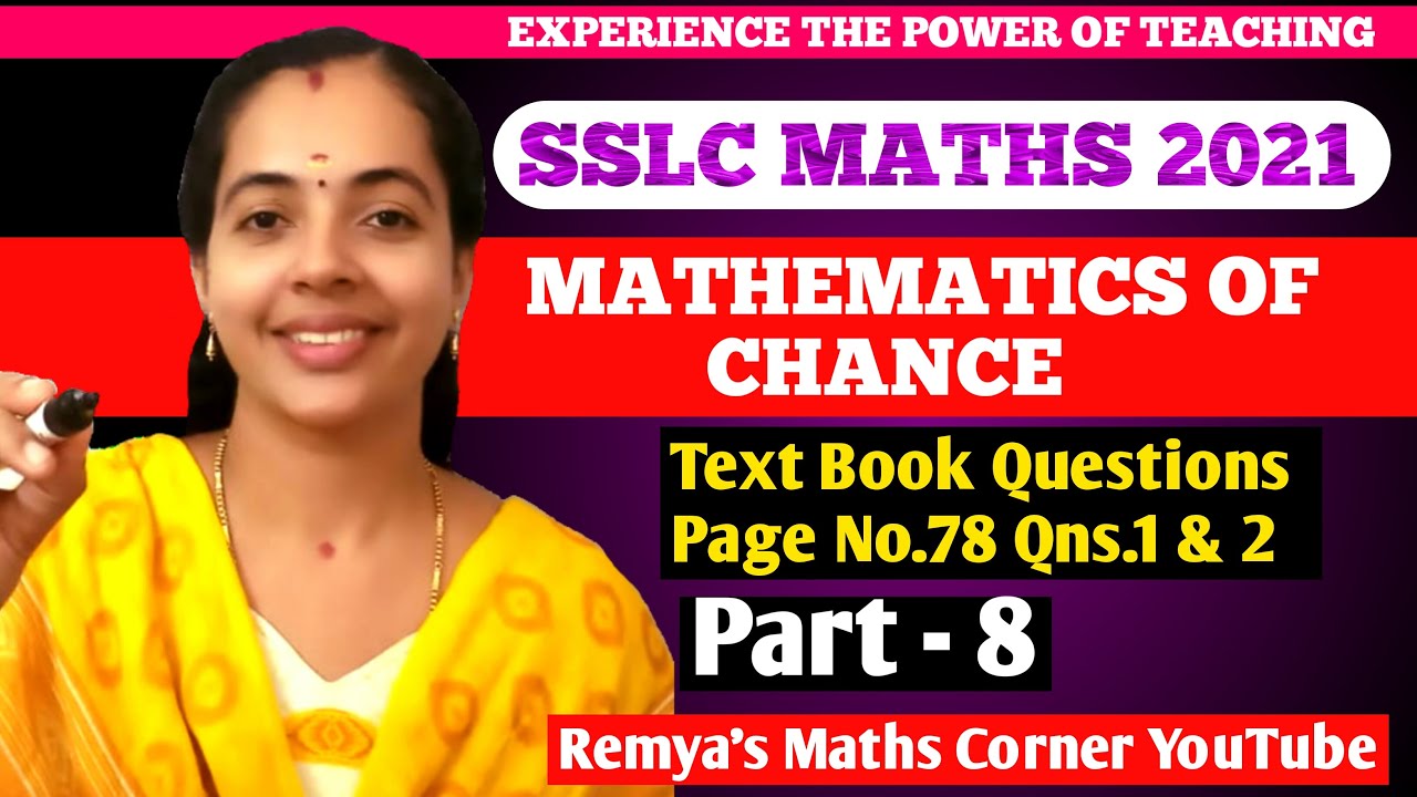 TEXT BOOK QUESTIONS|PAGE 78 QNS. 1 & 2|PART 8|SSLC MATHS 2021|CHAPTER 3|CHANCE|PROBABILITY|STATE