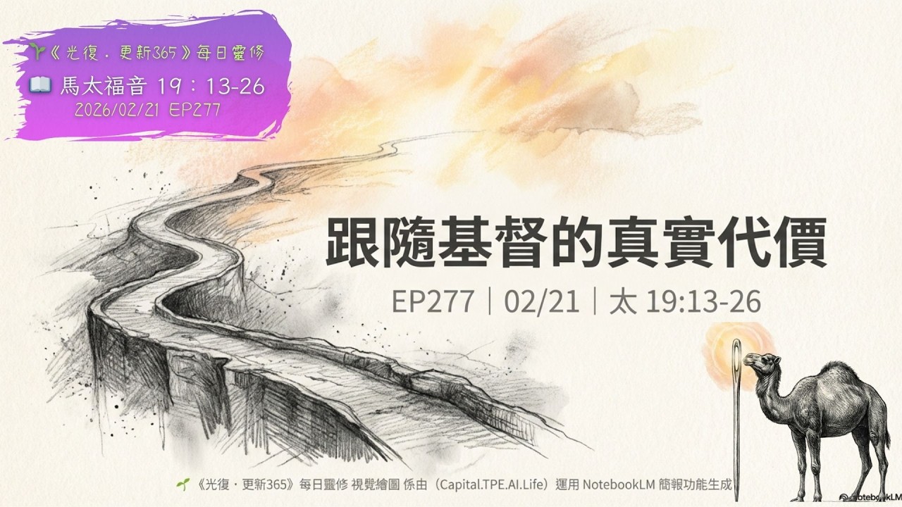 駱駝穿針眼可能嗎？別讓你的「成就」成了進天國的阻礙！｜ 太 19:13-26 【CC字幕】 🌱《光復·更新365》每日靈修 EP277