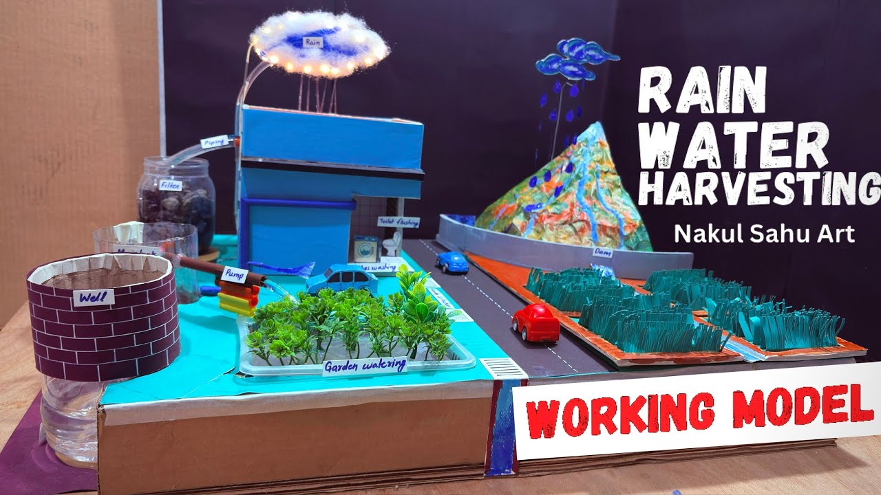 rain water harvesting working model | rain water management project | Nakul Sahu Art