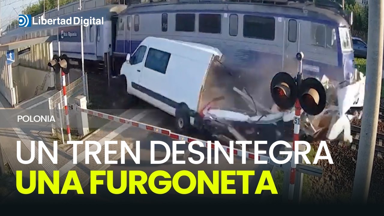 As&iacute; ha sido el impactante choque de un tren arrollando a una furgoneta en Polonia