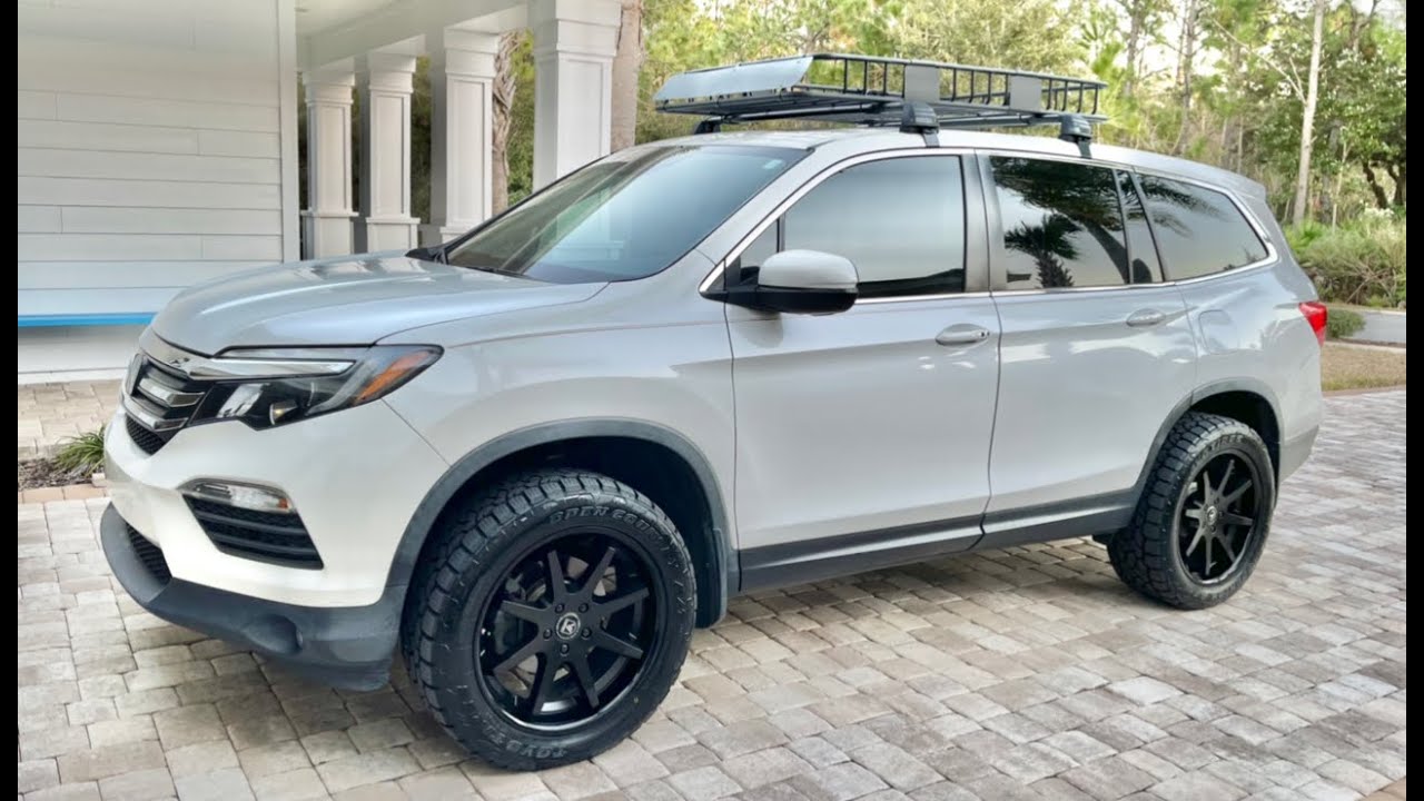 Traxda 2” Lifted 2016 Honda Pilot AWD w/ Asanti Wheels plus Rhino-Rack Crossbars install