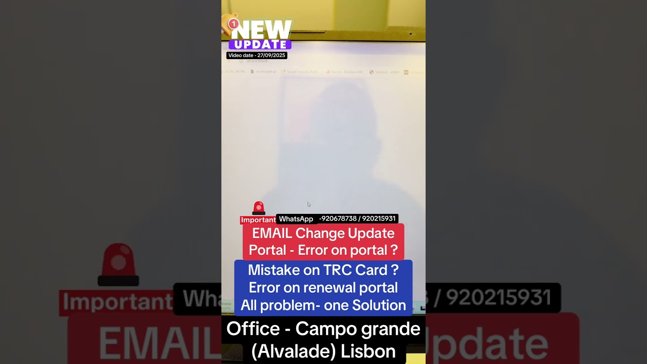 EMAIL Change | Mistake on TRC Card ? Error on renewal portal All problem  | &reg;Live Portugal By Harry