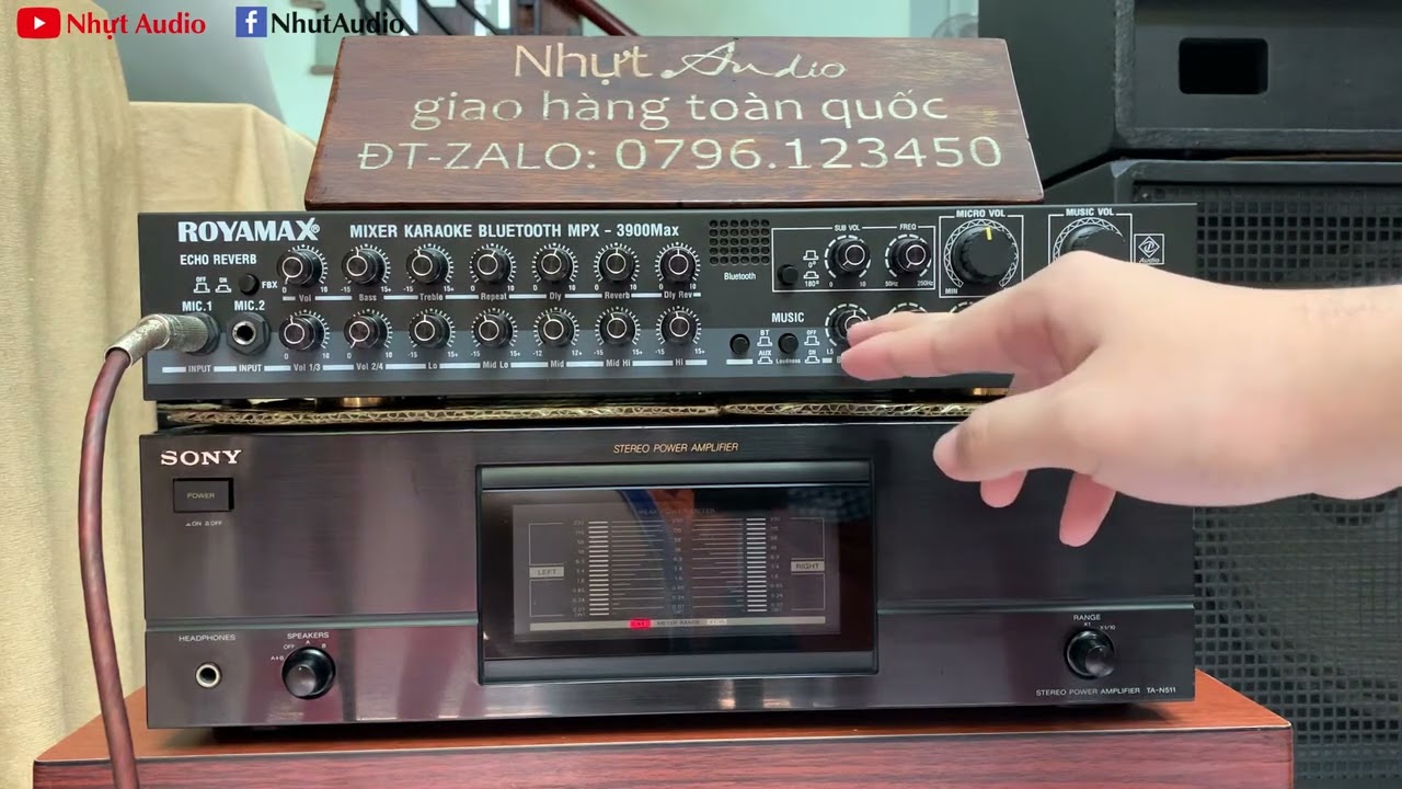 TRỌN BỘ POW & MIXER GIÁ RẺ, NHẠC VÀ KARAOKE, DỊP HÈ, SONY TA N511 & MIXER ROYAMAX NHỰT AUDIO (4TR0)