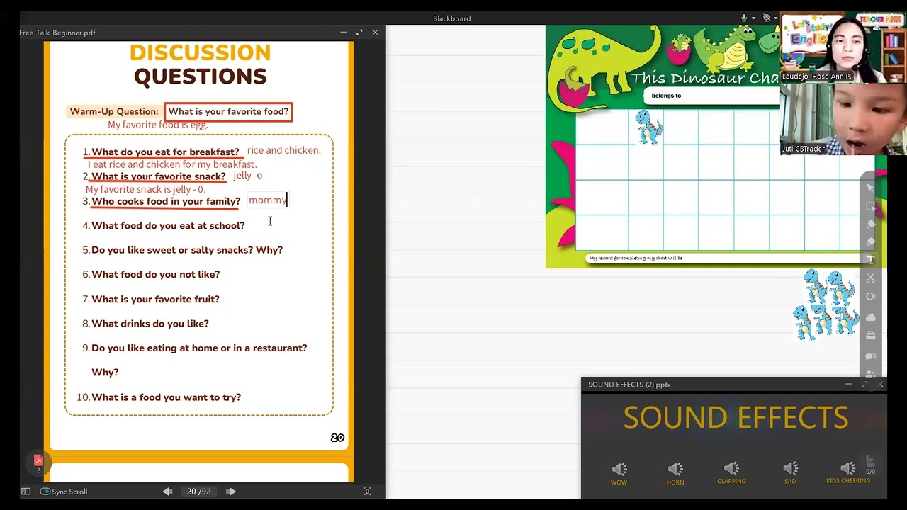 Kids conversation primary students a1 level สนทนาเบื้องต้น ประถม filipino teacher question & answer