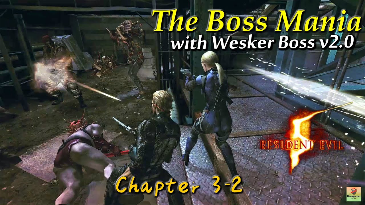 Re5 The Boss Mania Walkthrough with Wesker Boss and Jill Boss Mod Part6 