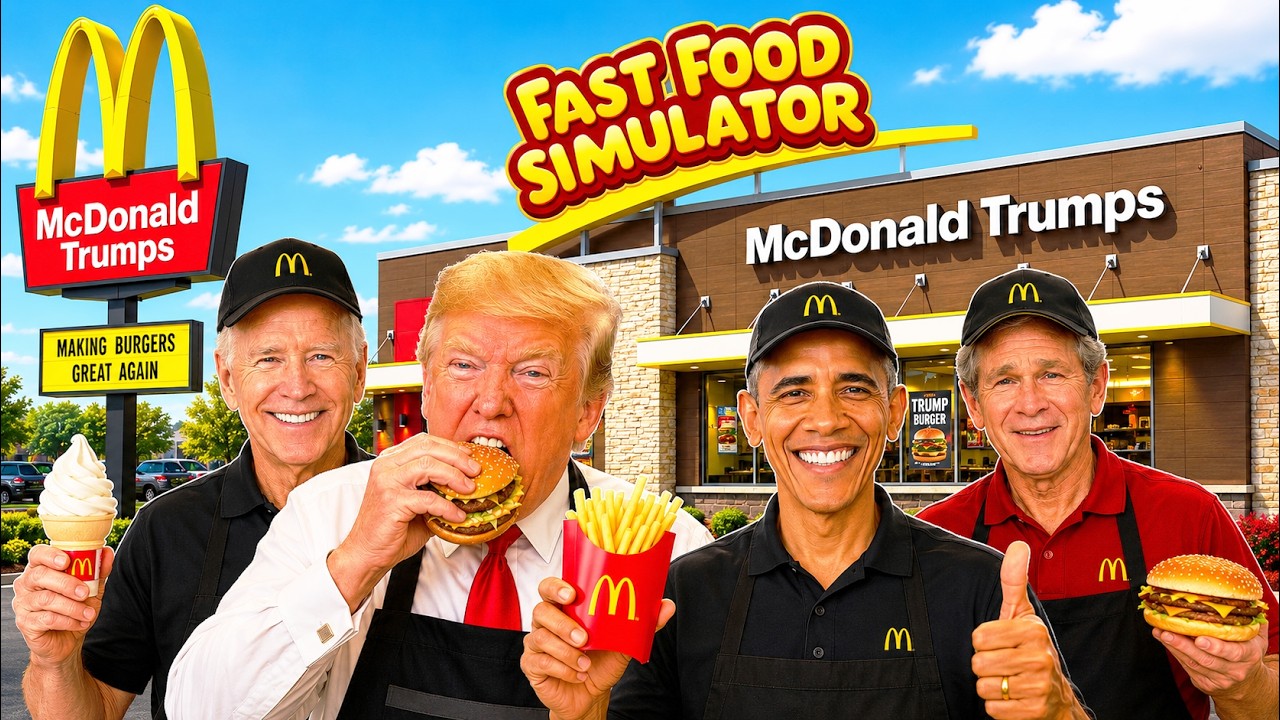 Президенты США работают в McDonald&rsquo;s | Президенты играют в симулятор фастфуда