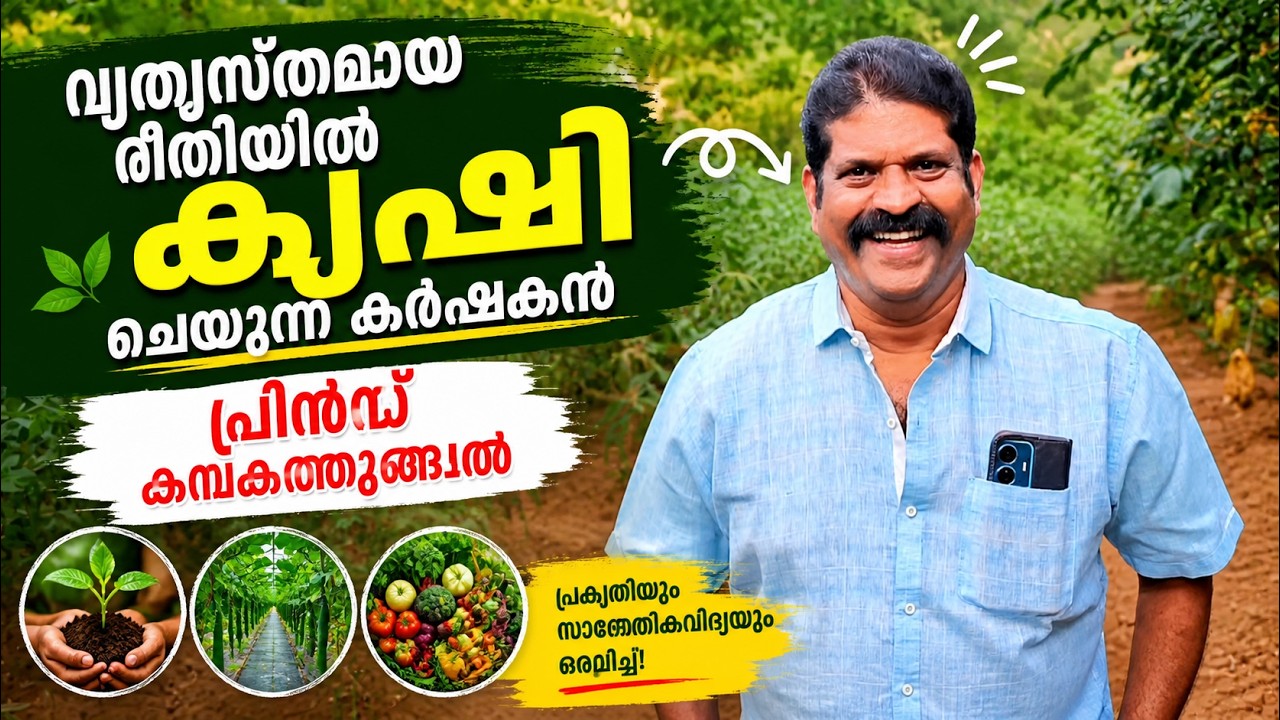 വ്യത്യസ്തമായ രീതിയിൽ കൃഷി ചെയ്യുന്ന കർഷകനായ പ്രിൻസ് കമ്പകത്തുങ്കൽ.