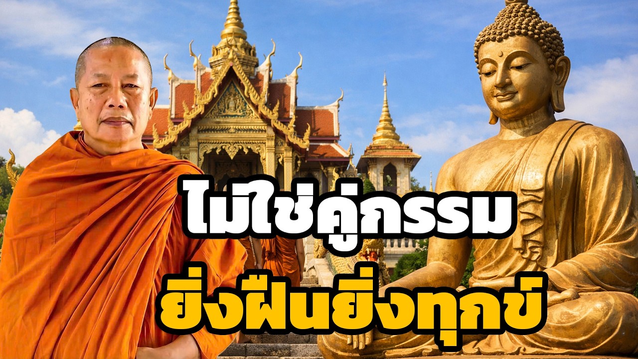 ยึดเขาไว้ทั้งที่กรรมไม่ใช่คู่กัน ยิ่งฝืนยิ่งทุกข์  ปล่อยวางจึงรอด ธรรมะคลายทุกข์ พระมหาบุญช่วย ปัญญา