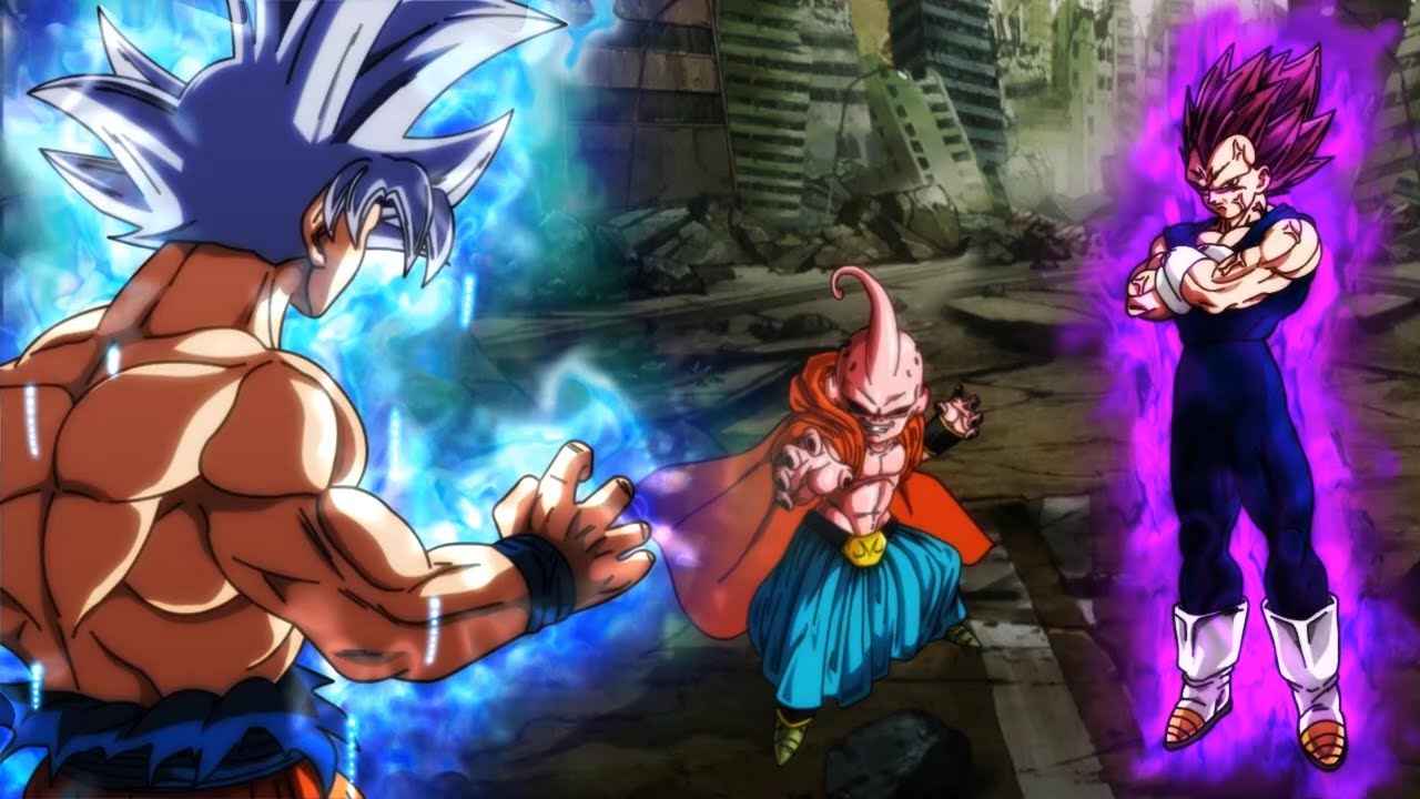 Majin Goku Ultra Instinto ssj2 vs Whis and Beerus - Doblaje español Subtitulo Ingles (1080p)