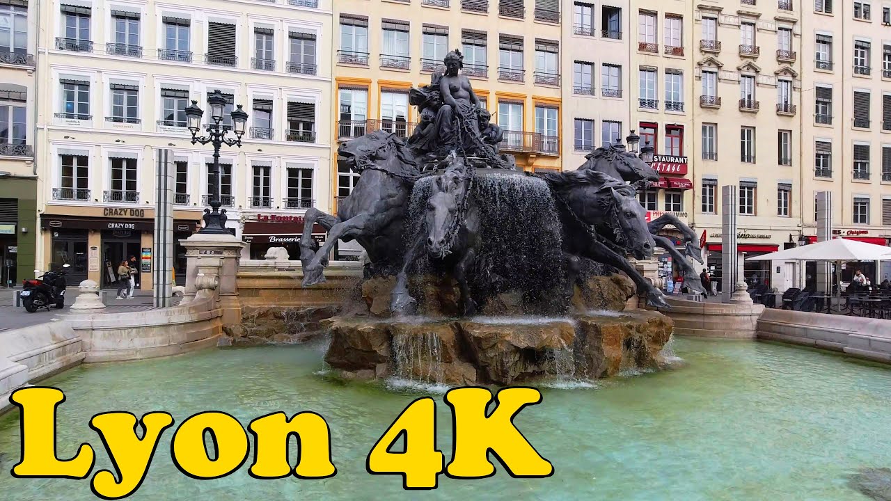 Lyon, France Walking tour [4K]. Presqu'île.