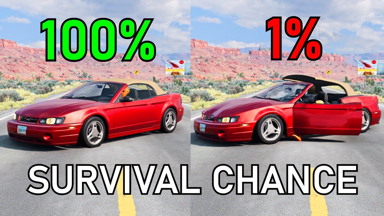 Realistic Survival Chance Crashes #42 (With Dummies) | BeamNG.drive