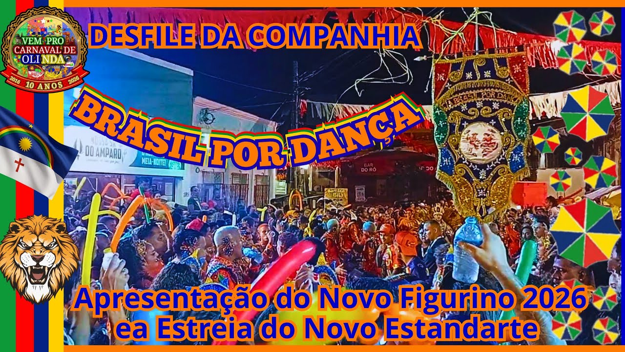 BRASIL POR DANÇA 2026: Novo Figurino e Estreia do Estandarte no Carnaval de Olinda! 🎭🔥