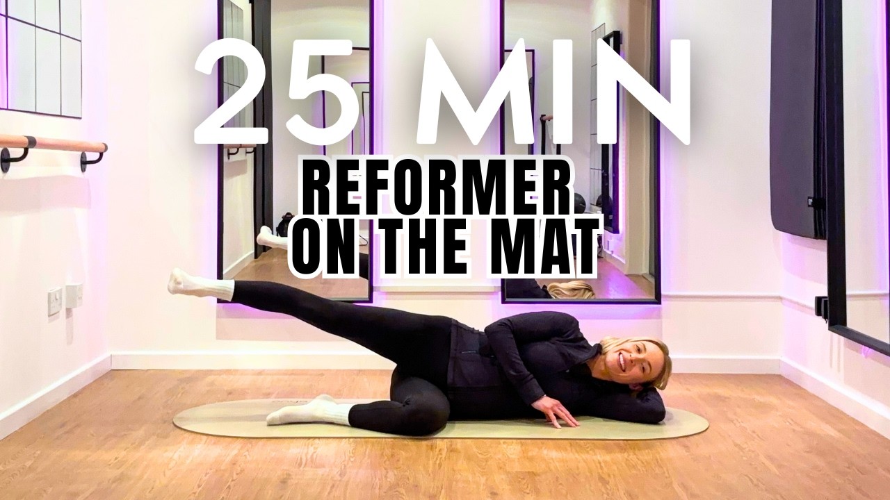 25 Minute Full Body Pilates, Reformer on the Mat Pilates, Total Body Pilates with Light