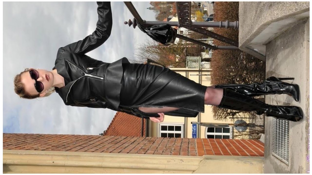 beautiful and stylish leather dresses and high heels for Woman's 2024_2025