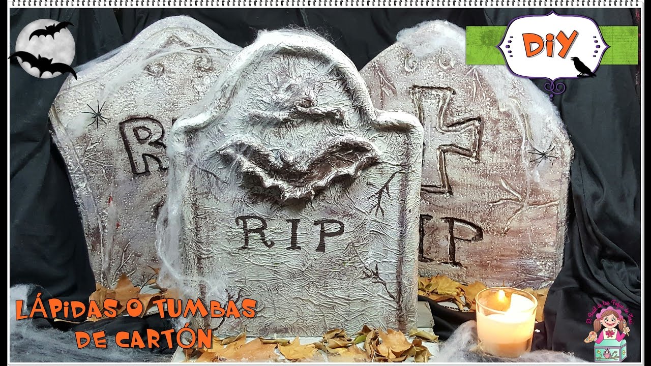 DIY MANUALIDADES HALLOWEEN. TUMBAS O LÁPIDAS DE CARTÓN