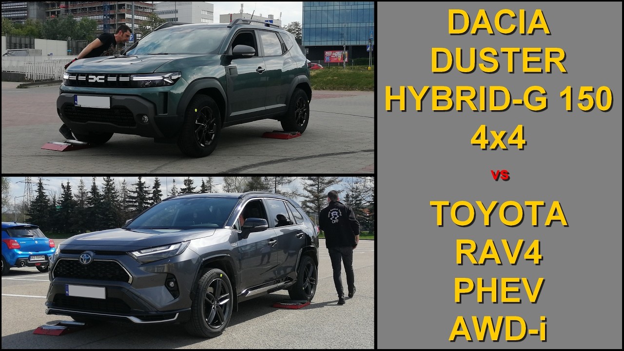 SLIP TEST - Dacia Duster Hybrid 4x4 vs Toyota Rav4 PHEV AWD-i - @4x4.tests.on.rollers