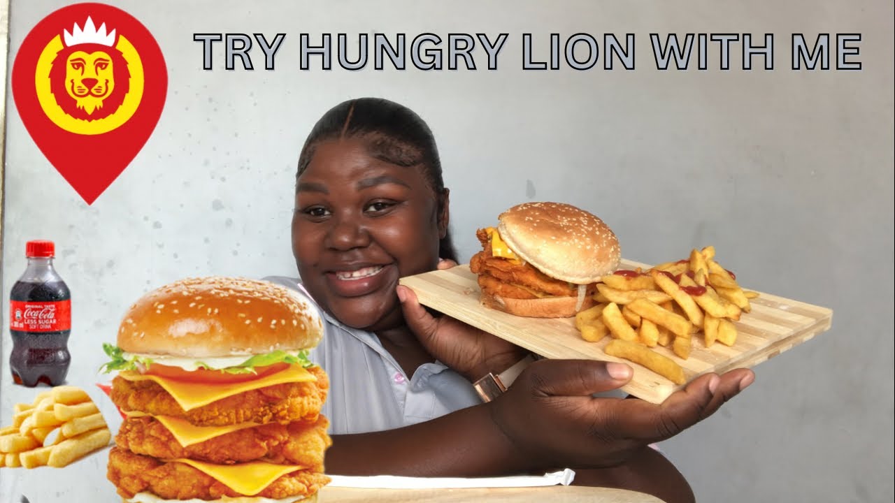 Let’s try hungry lion’s triple big boss burger 🍔😋| South African #mukbang #foodie #amsrfood