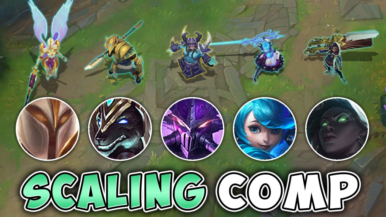 WE PLAYED 5 SCALING CHAMPS ON ONE TEAM! (AUTO WIN AT 20 MIN)