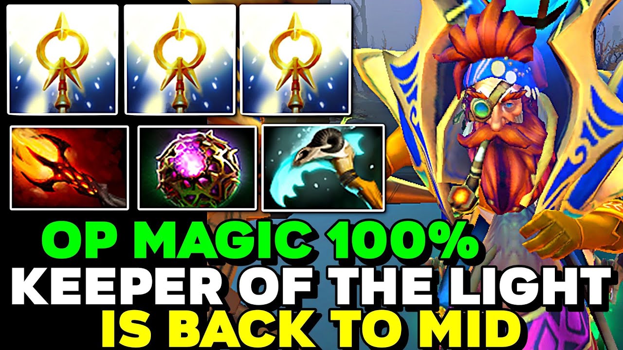 Keeper of the Light IS BACK TO MID Op Magic 100% Instant Burst Dagon DMG - Dota 2