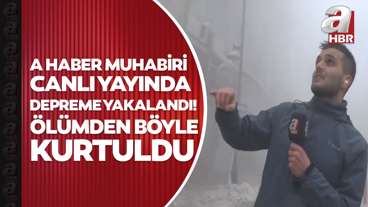 Korkun&ccedil; anlar! A Haber muhabiri art&ccedil;ı depremin yaşandığı Malatya'da &ouml;l&uuml;mden son anda b&ouml;yle kurtuldu