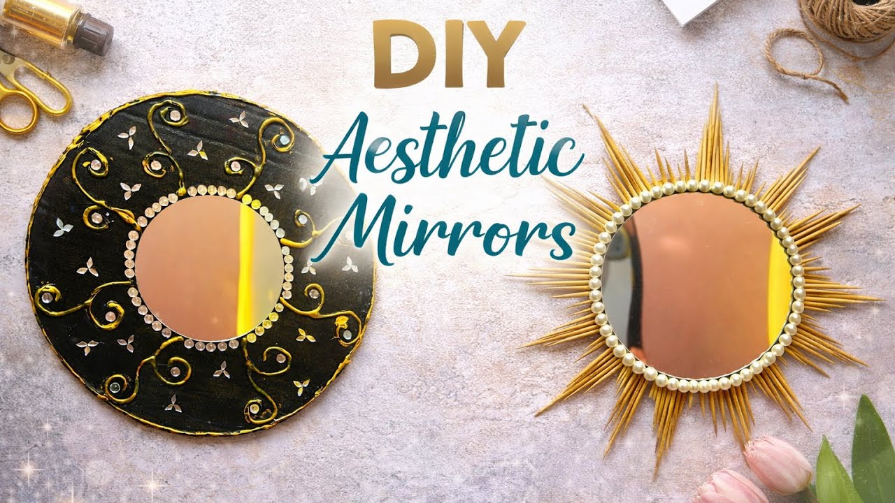 Wall Mirror Decor Ideas | Wall Decoration Ideas | DIY Wall Decor ‎@Diy_and_divine 