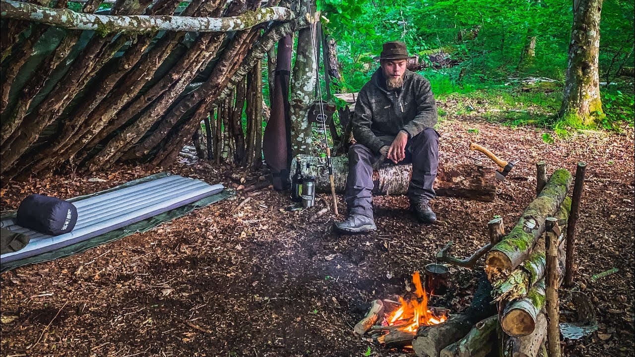 Bushcraft Camp, trout fishing, Rold Skov.
